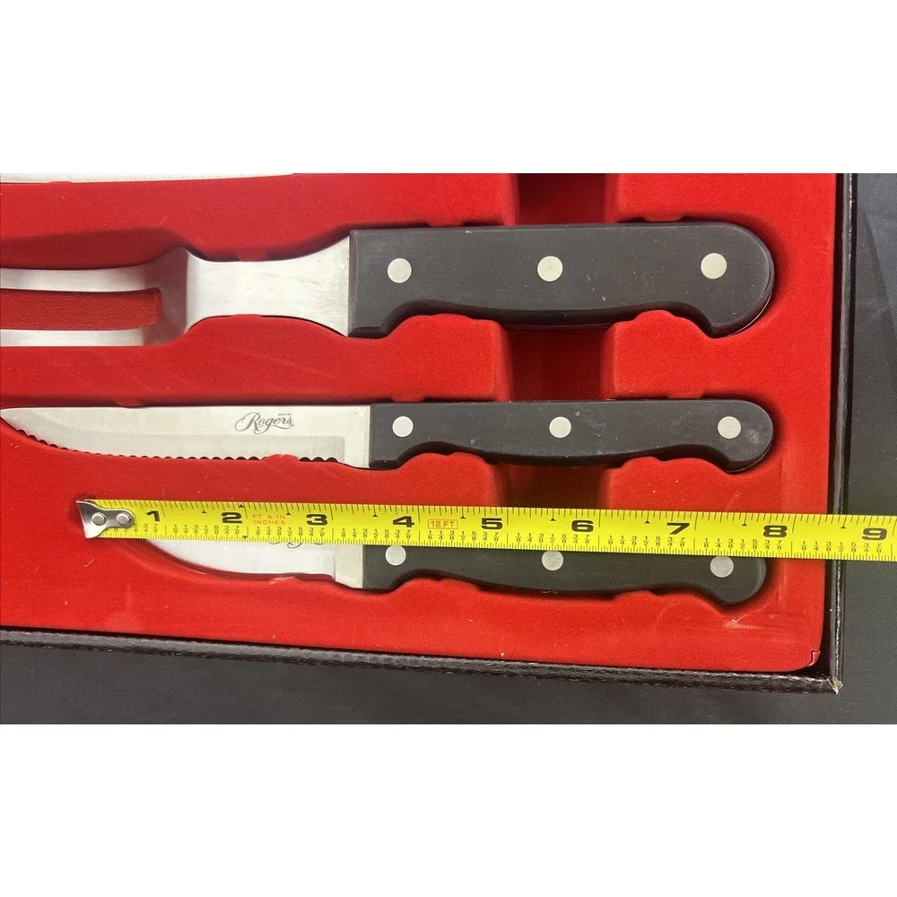 NEW Rogers Cutlery Stainless 6 Piece Carving Knife set Free Shipping Bnfts Chrty